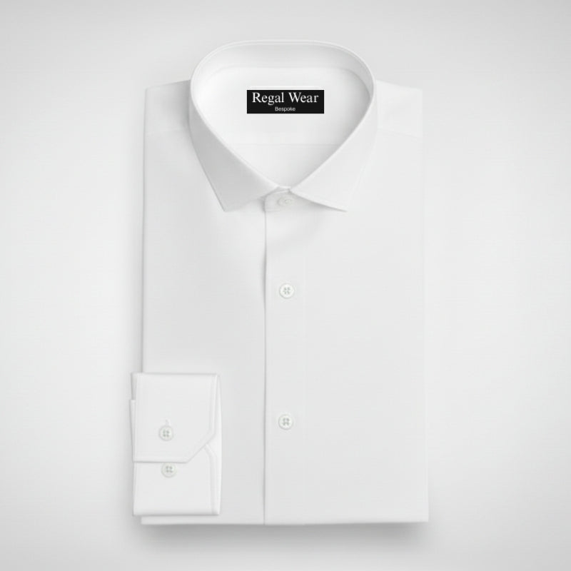 Egyptian White Twill Cotton Shirt