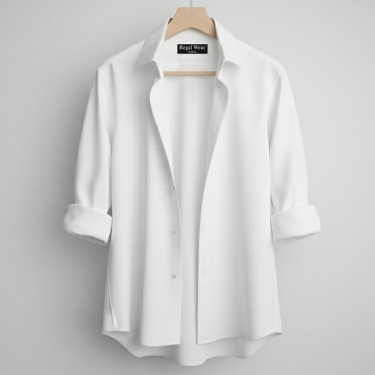 Egyptian White Twill Cotton Shirt